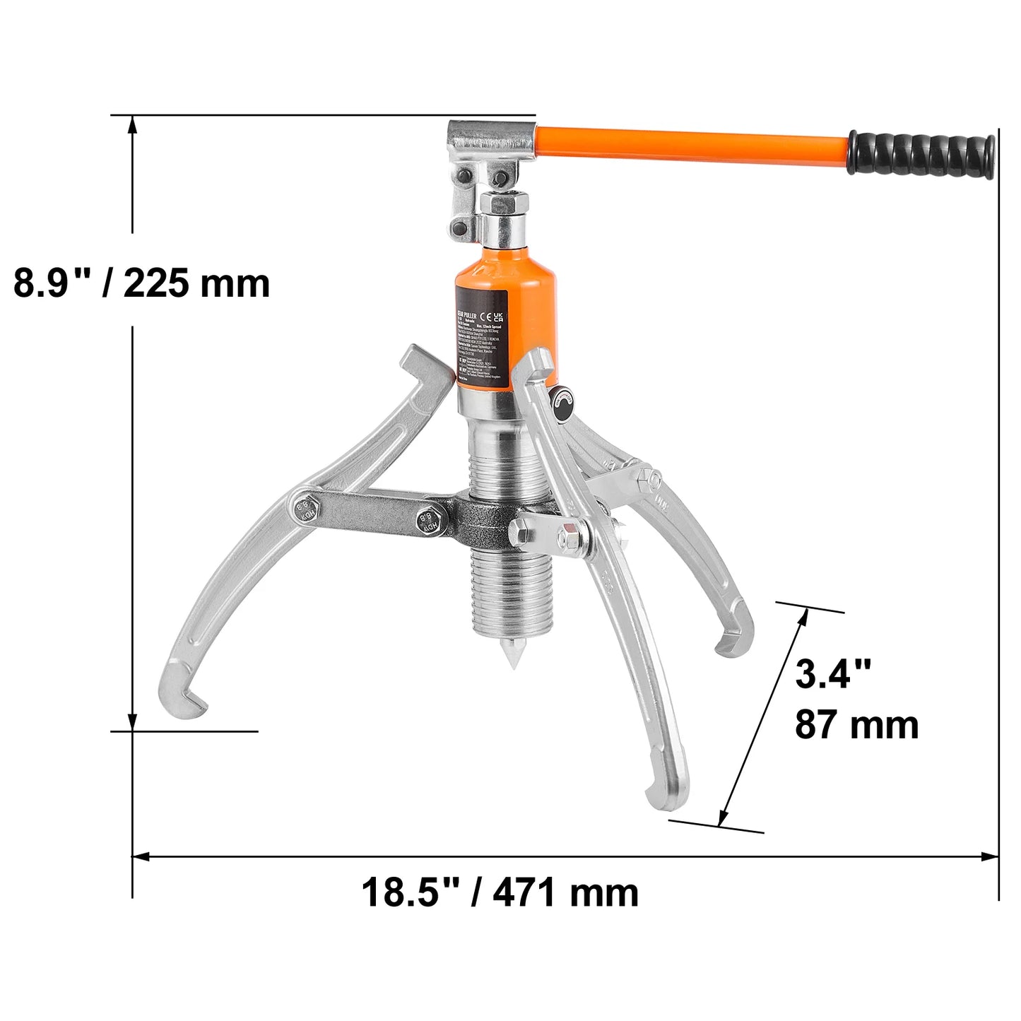 SucceBuy 5/15 Ton Hydraulic Gear Puller Wheel Bearing Puller Separator Tools Adjustable Two Three Jaws for Repair Shop Gears
