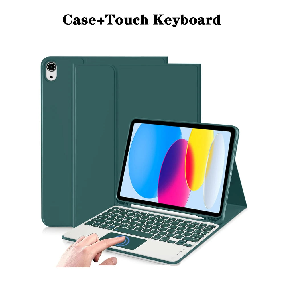 Keyboard Case for iPad (A16) 11th/10th Generation,Detachable Wireless Keyboard,Stand Folio Keyboard Cover with Pencil Holder