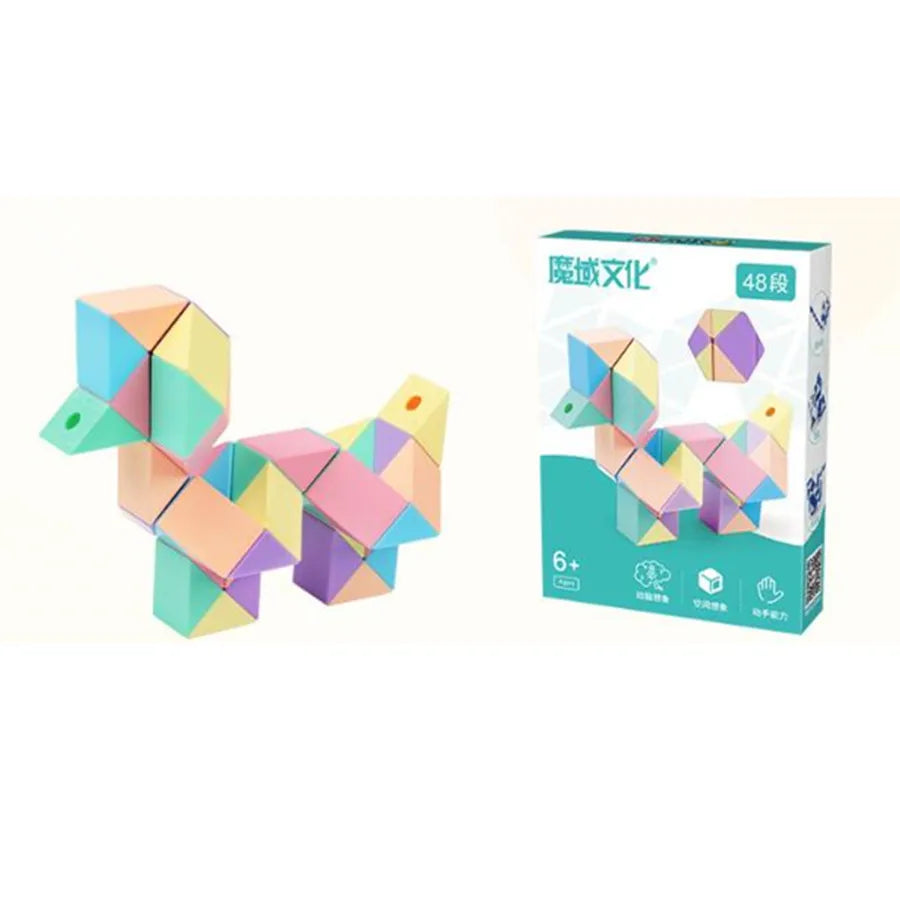 MoYu Magic Ruler Macarone 24/36/48/60/72 Segments cubo magico Snake Twist Cube Puzzle Kid Educational Toy For Children Gift