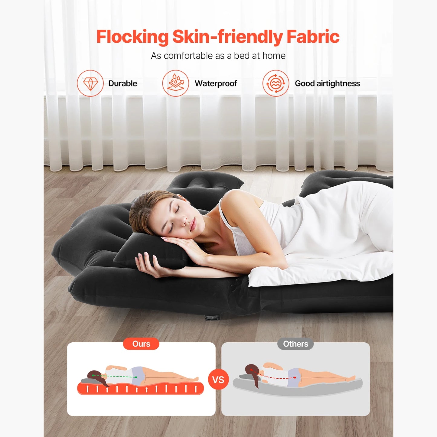 SucceBuy Car Air Mattress Inflatable Back Seat Car Camping Mattress Portable Sleeping Pad with Air Pump Fits Most SUV MPV Sedan