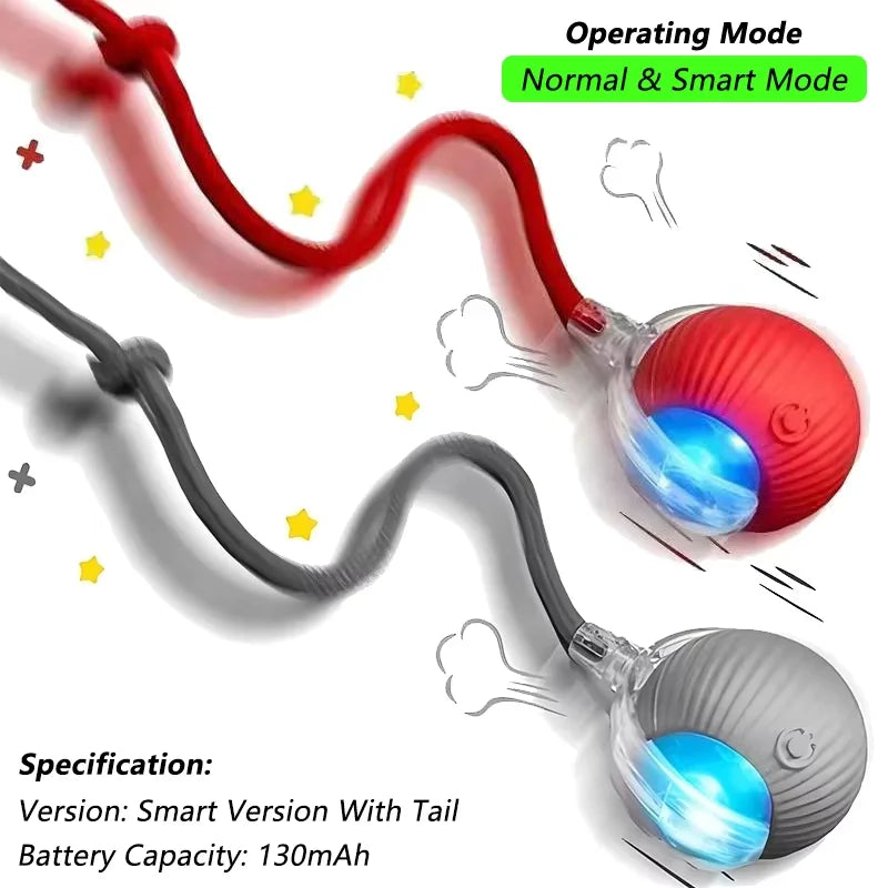 Smart Interactive Dog Toy Ball, Automatic Moving Rolling & Bouncing, Motion Activated E-TPU Dog Ball, Waterproof Chew Resistant