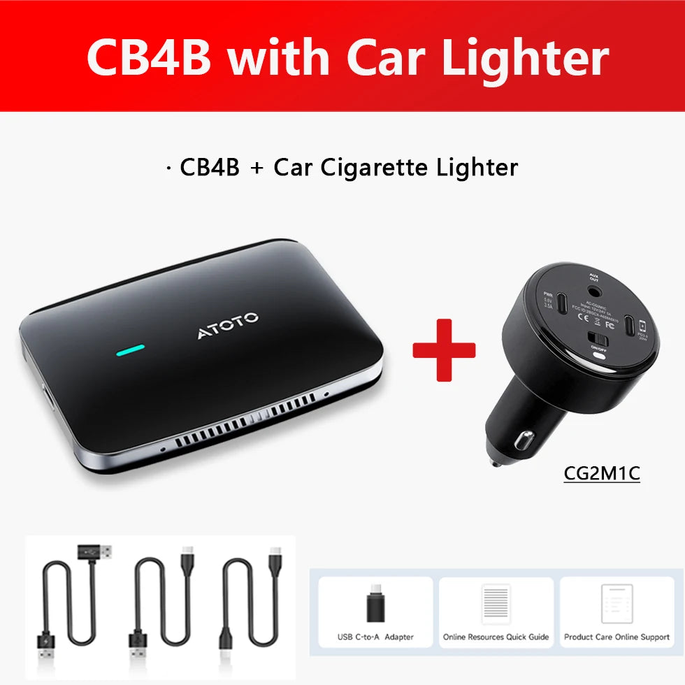ATOTO Car Smart AI Box Android System 4GB 32GB for Apple Carplay Android Auto Dual WiFi Bluetooth Car Play Adapter CarWave CB4