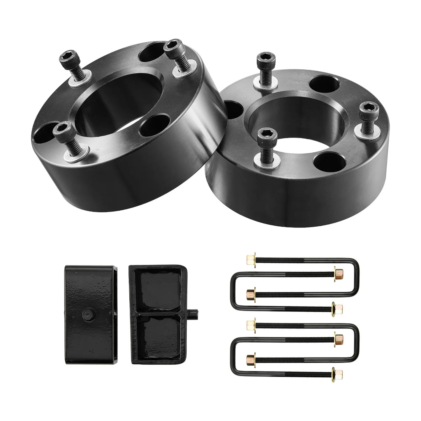 SucceBuy 3 Inch Front and 2Inch Rear Leveling Lift Kit for 2007-2023 Silverado 1500 2WD/4WD with 2 Front Strut Spacers 2 U-Bolts