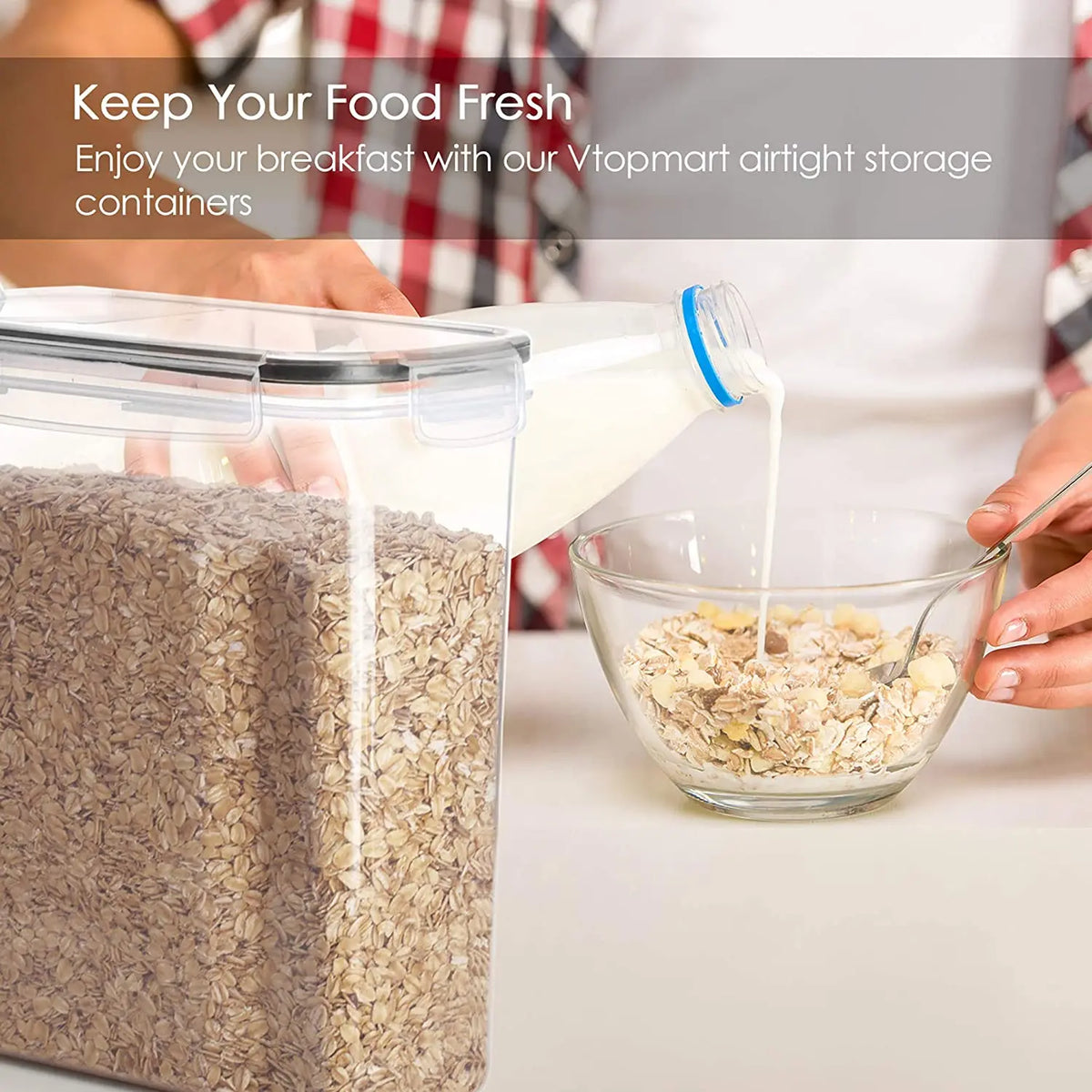 Cereal Containers Storage Set of 2/3/4  （2.5L 84oz）, Airtight Food Storage Containers for Kitchen & Pantry Organization, Cereal
