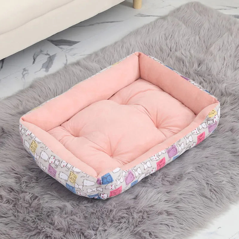 Warm Dog House Soft Nest Pet Large Dog Bed Baskets Fall Winter Kennel For Cat Washable House Puppy Supplies Cotton Kennel Mat