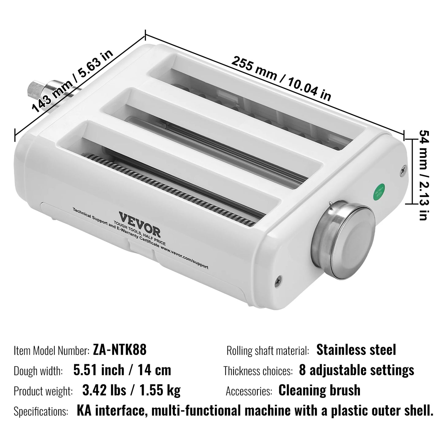 SucceBuy Pasta Attachment for KitchenAid Stand Mixer 3-IN-1 Stainless Steel Pasta Roller Cutter Set Including Pasta Sheet Roller