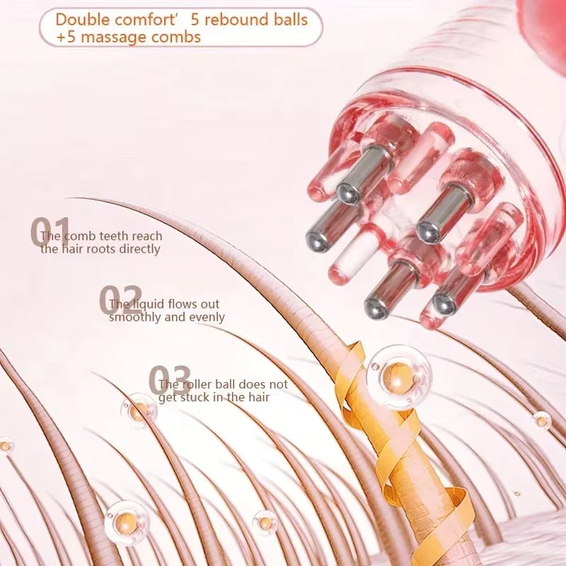 3Pcs Scalp Hair Oil Applicator Set Hair Growth Serum Bottle Shampoo Brush Scalp Massager Comb Hair Care Tools