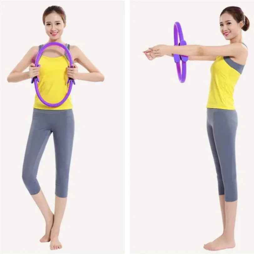 Yoga Pilates Ring Durable Non-Slip Exercise Circle Magic Exercise Circle with Dual Grip for Thigh Pelvic Floor Muscle Training