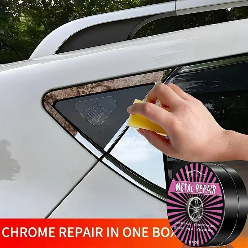 Chrome & Metal Polishing Paste - Car Plating Restoration Cream for Shiny Wheels, Bumpers & MoreChrome & Metal Polishing