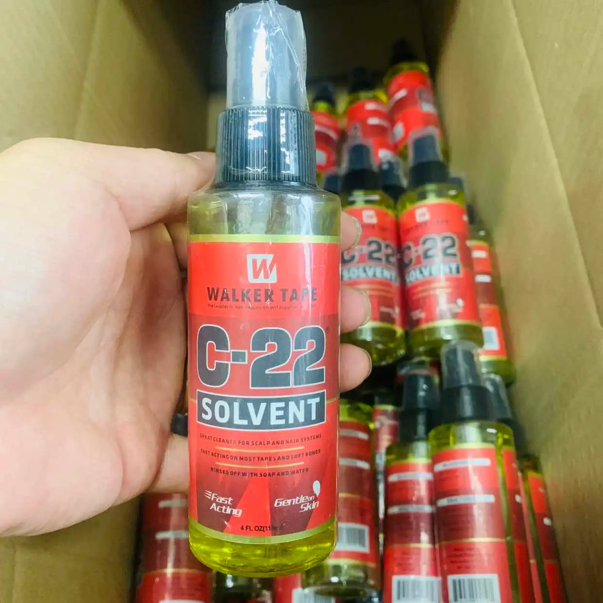 4 FL OZ 118ml Walker Tape C-22 Solvent Remover Great Cleaner For Scalp And Hair Systems Fast Acting on Most Tapes 2028