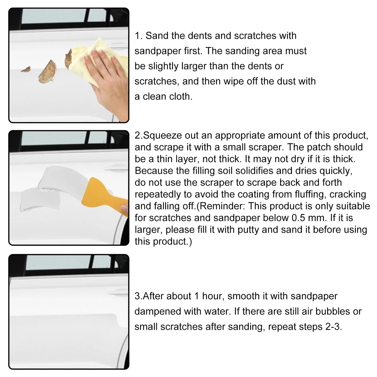 Fiberglass Repair Paste Bonding Strong Quick Dry Little Putty Long Strand Fiber Deep Cracks Car Scratch Remover Paste Fix Tools