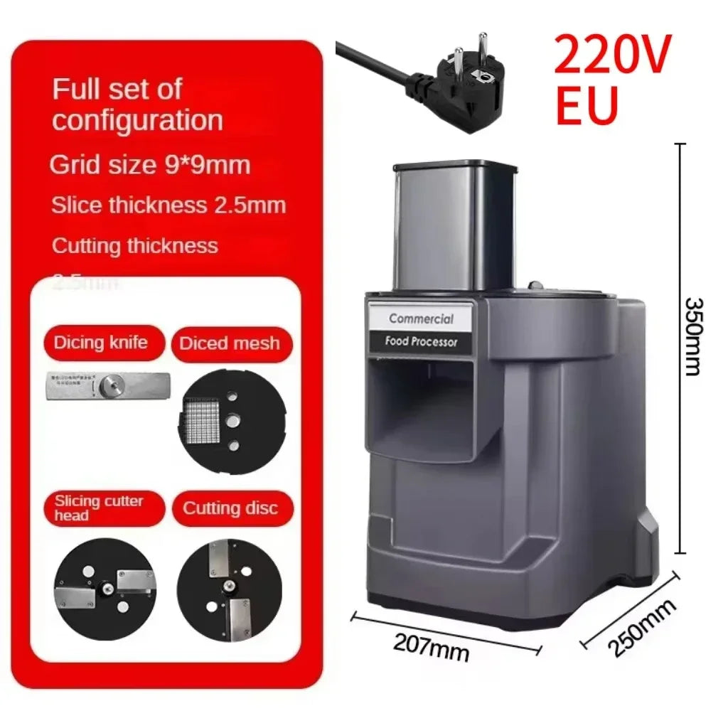Commercial Vegetable Chopper 3 In1 Multifunctional Electric Cutting Machine Carrot Potato Slice Shred Diced Food Processor