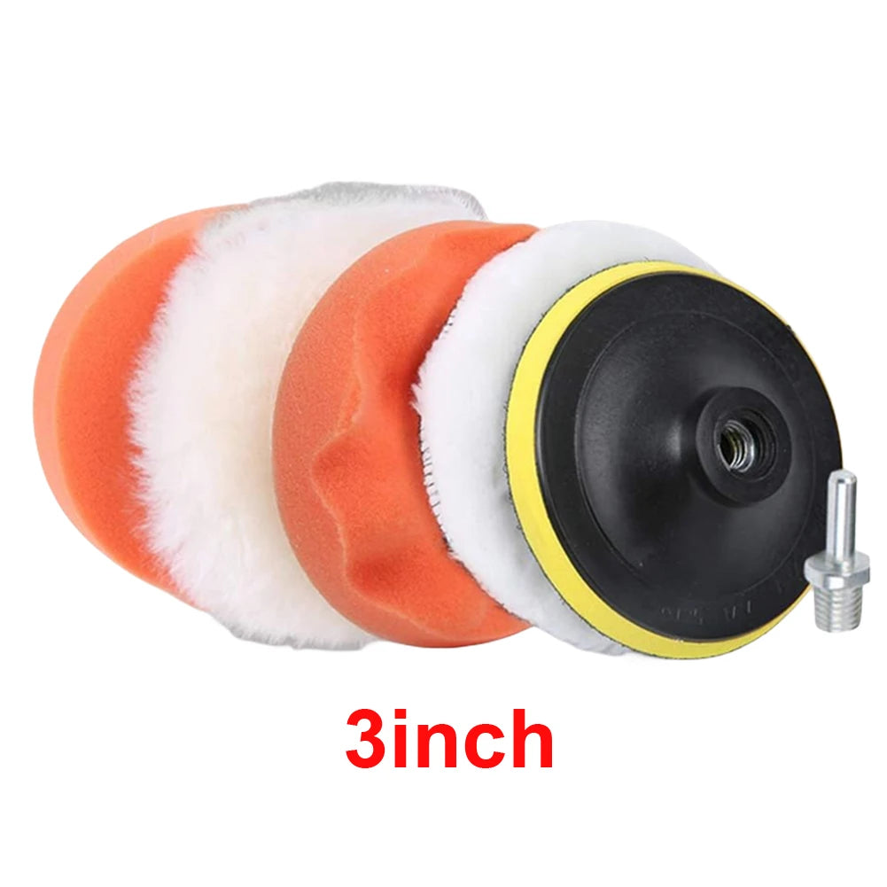 3/4/5 Inch Foam Pad Buffer Kit Reusable Car Polishing Sponge Pads Kit Wool Buffer Drill Wheel Polisher for Auto Remove Scratches