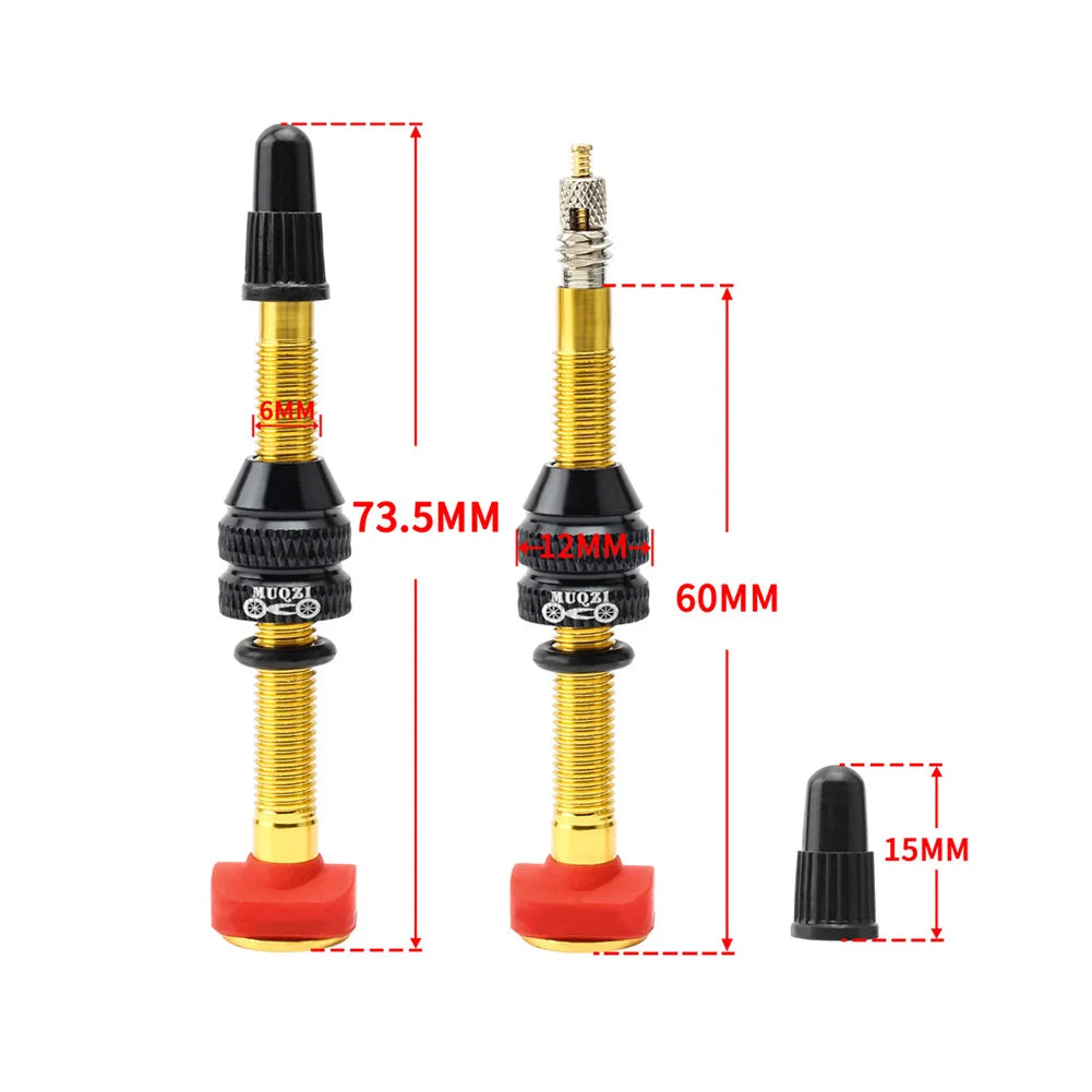 40/60mm  Valve Stem for Road MTB Bicycle Tubeless Tires Brass Core  AluminumAlloy Stem Tubeless Cycling Accessories