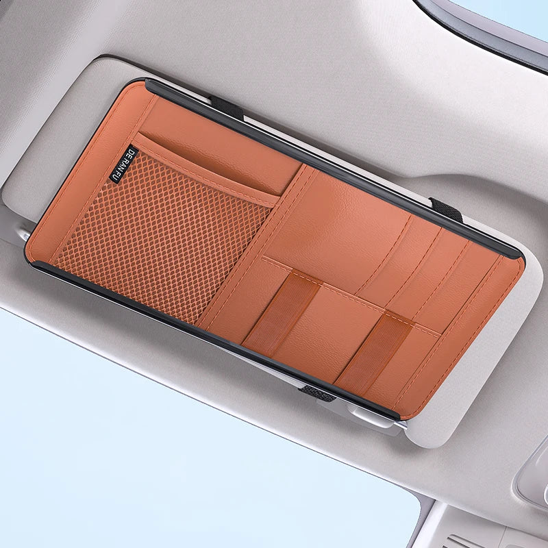 High-Quality 2025 New Car Sun Visor Storage Bag And Eyeglass Storage Clip for Automobile Interior Organization
