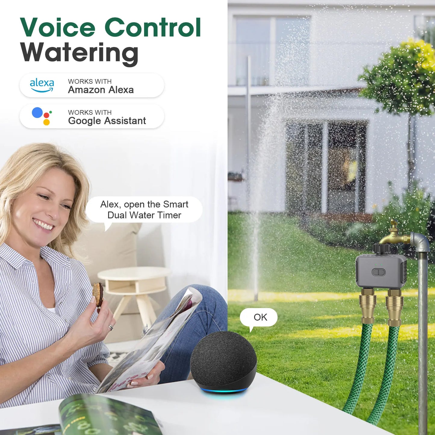 Insoma Zigbee Automatic Water Timer Wifi Garden Irrigation Watering System Independent Control Sprinkler Programmer Tools IPX5