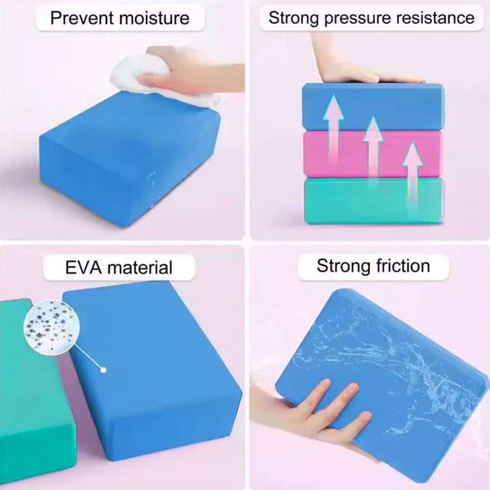 2Pcs High Density Yoga Blocks EVA Foam Brick For Beginner Dance Stretching Exercise Fitness Pilates Stretching Equipment
