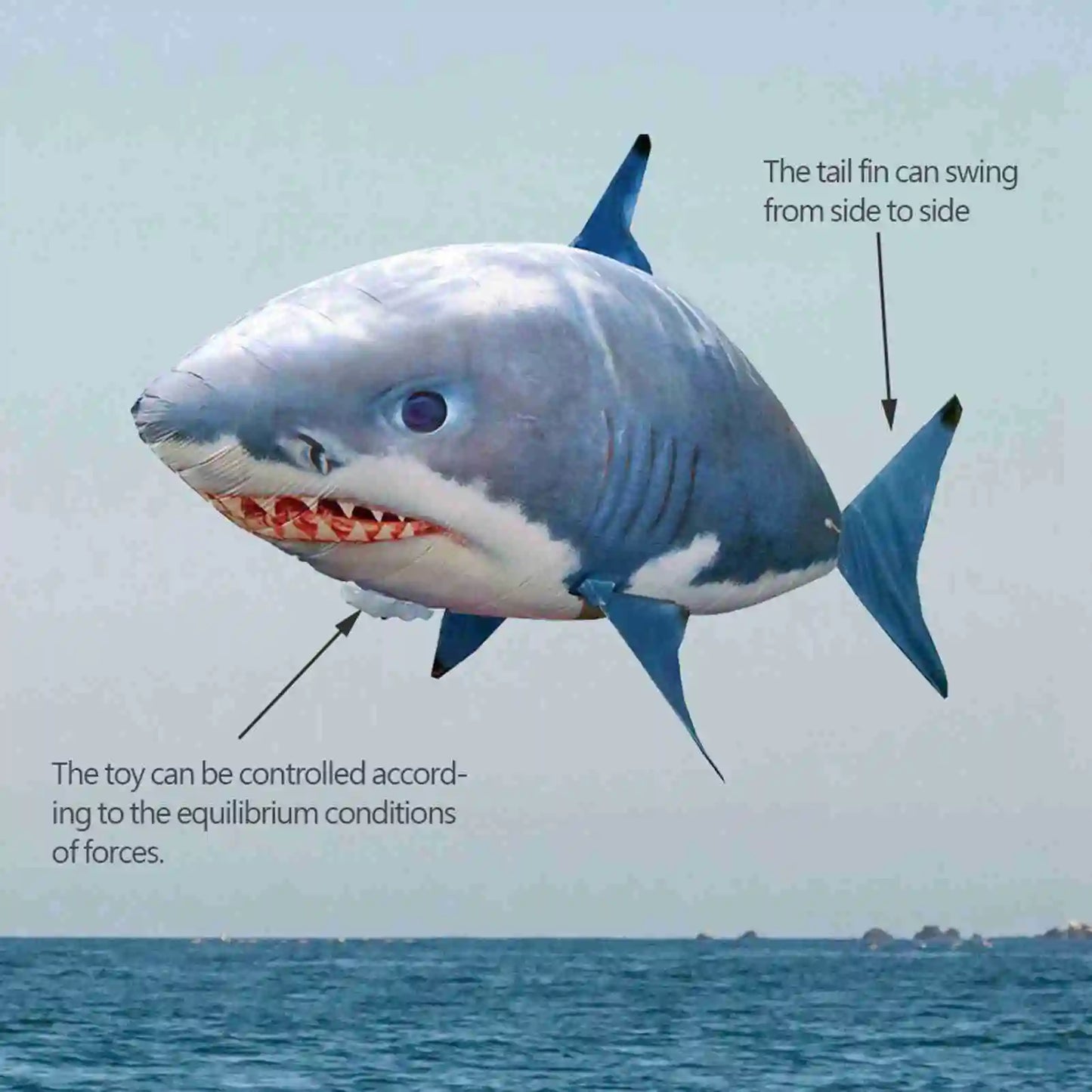 Shark Balloon Remote Control Flying Shark Inflated RC Inflatable Balloon Toy Shark Clownfish Kids Gift