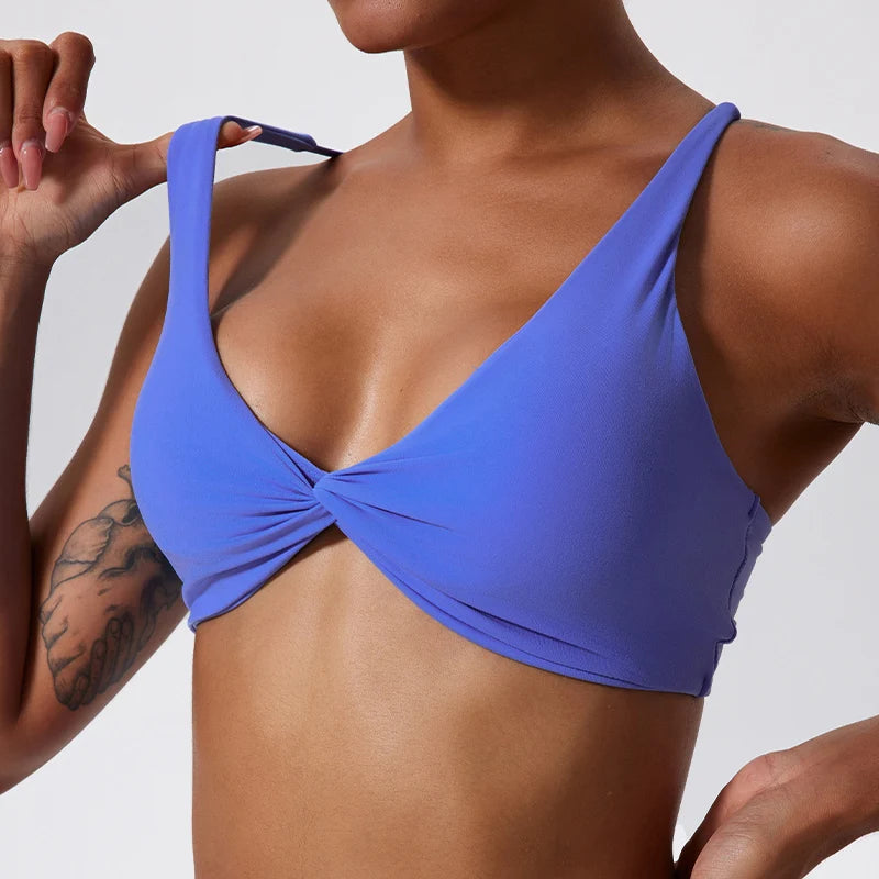 New Summer Women's Push-Up Sports Bra Breathable Soft Yoga Workout Top Backless Fitness Crop Gym Underwear Woman’s Crop Top