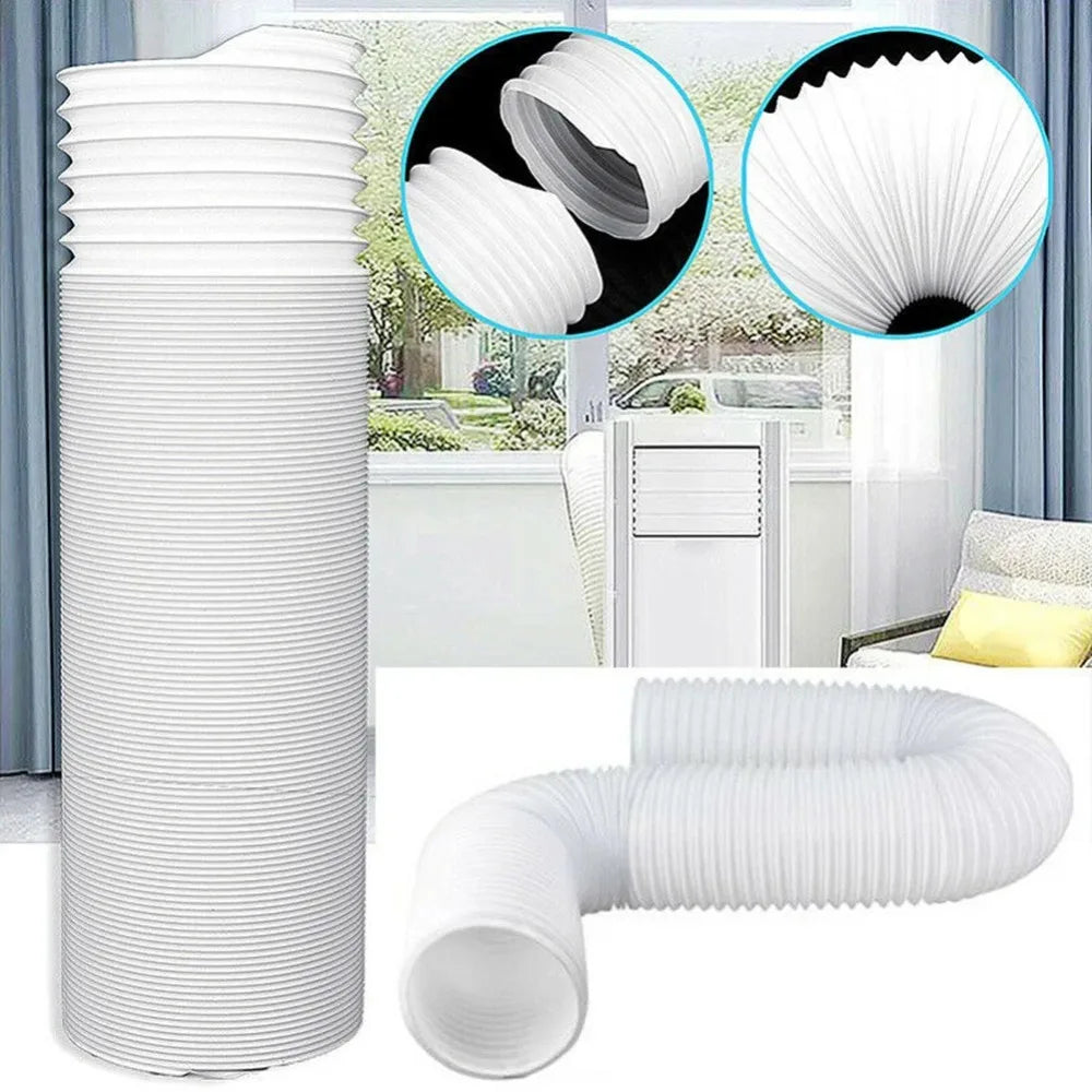 Flexible Universal Portable Air Conditioner Exhaust Pipe Stretch PAC Vent Extension Duct Hose Replacement Vent Accessory