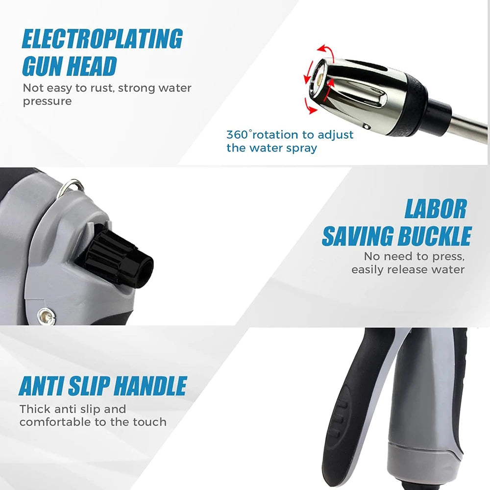 High Pressure Car Wash Water Gun Garden Water Pipe Nozzle Multifunctional Watering Tool Powerful Cleaning For Cars and Gardens