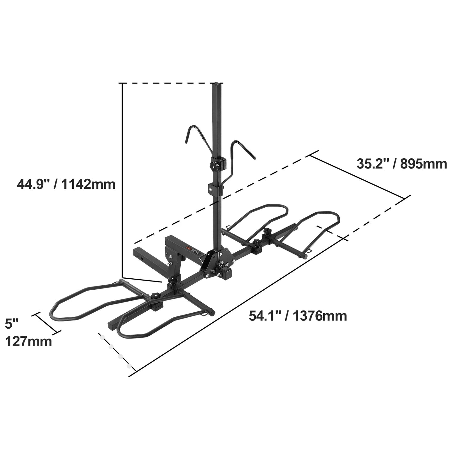 SucceBuy Hitch Mount Bike Rack 2-Bike Platform Style 160 LBS Bike Rack Hitch Titling and Folding Bike Carrier for Car