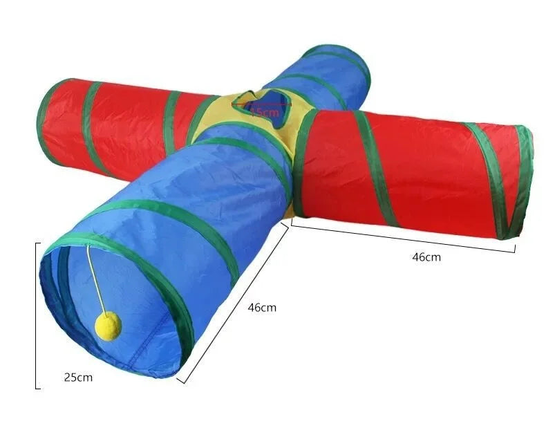 Hot Foldable Cat Tunnel Tube Interactive Fun Kitty Training Toy Boredom Buster for Puppy Kitten Pet Supplies Cat Accessory