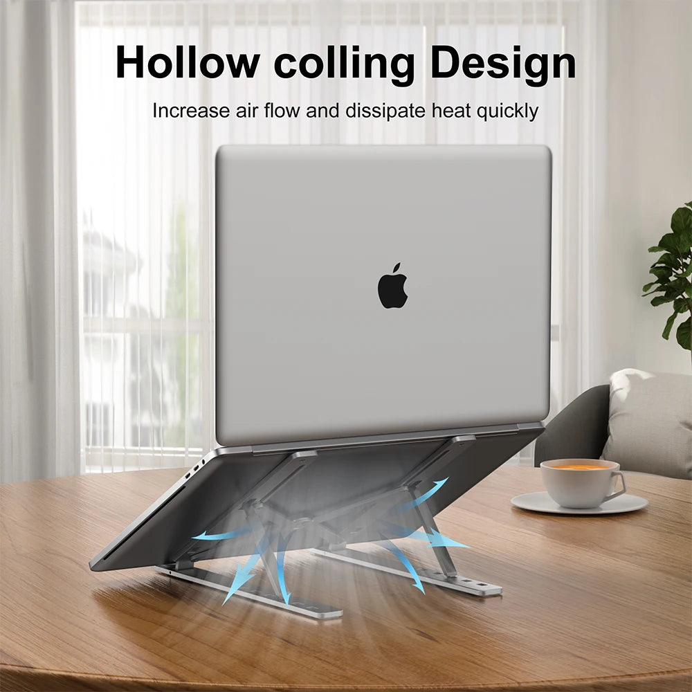 Aluminum Foldable Laptop Stand Adjustable Portable Notebook Holder Support Base For Macbook Air Pro Cooling Bracket Accessories