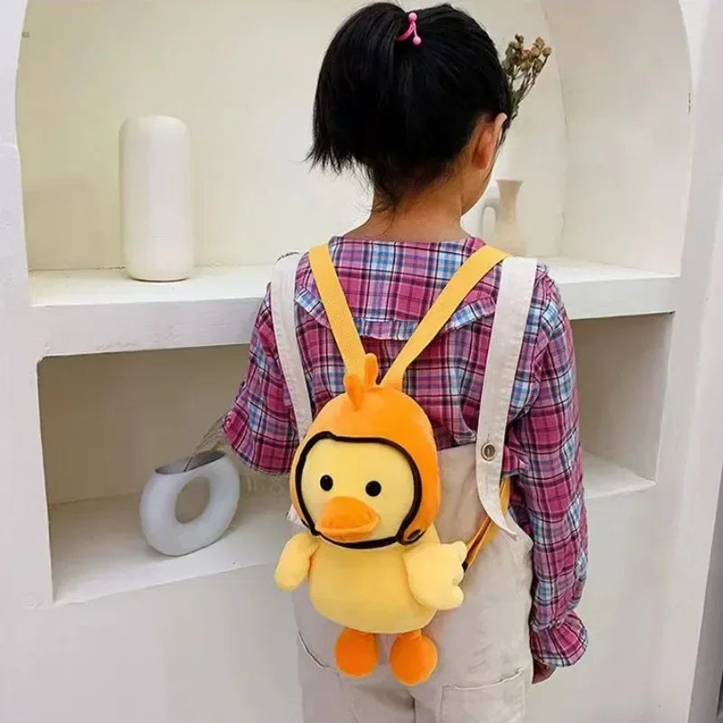 33cm Small Yellow Duck Plush Backpack Kawaii Stuffed Animal Duck Bag Cartoon Cute Soft Schoolbag Girls Boys Girls Gifts