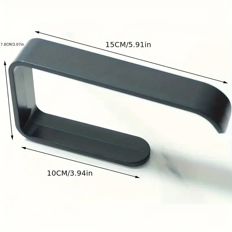 Wall-Mounted Toilet Paper Rack - Sleek Black/White, No-Drill Adhesive, Bathroom & Kitchen Organizer