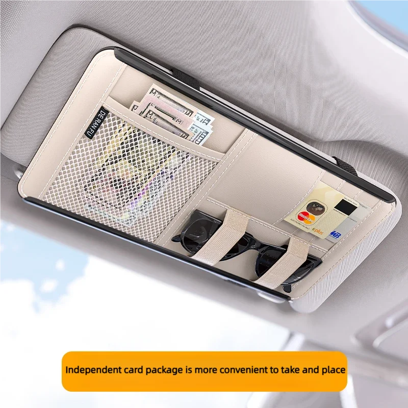 High-Quality 2025 New Car Sun Visor Storage Bag And Eyeglass Storage Clip for Automobile Interior Organization