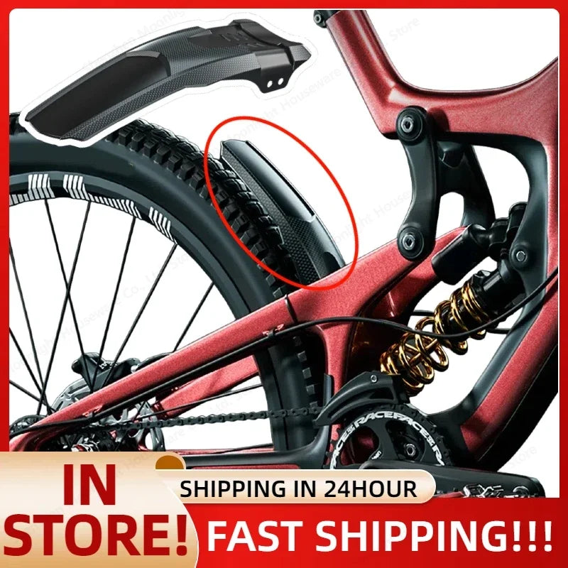 2pcs Bicycle Fenders Hard Shell Front/Rear Tire Wheel Fenders Carbon Fiber Mudguard MTB Mountain Bike Road Cycling Fix Gear
