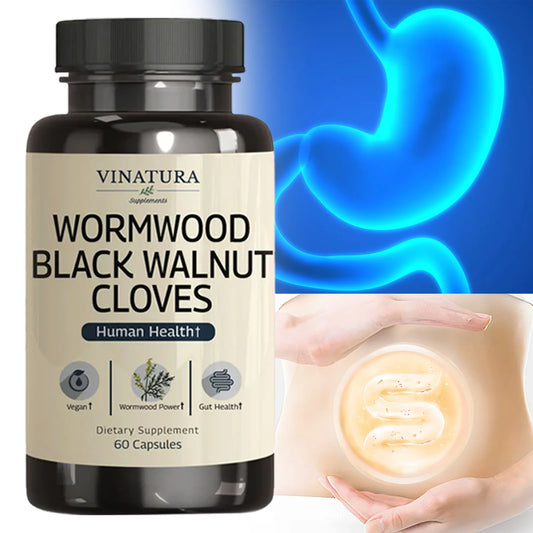 Wormwood Black Walnut Clove - Colon Cleanse & Detox Constipation Relief, Sweet Wormwood, Cloves