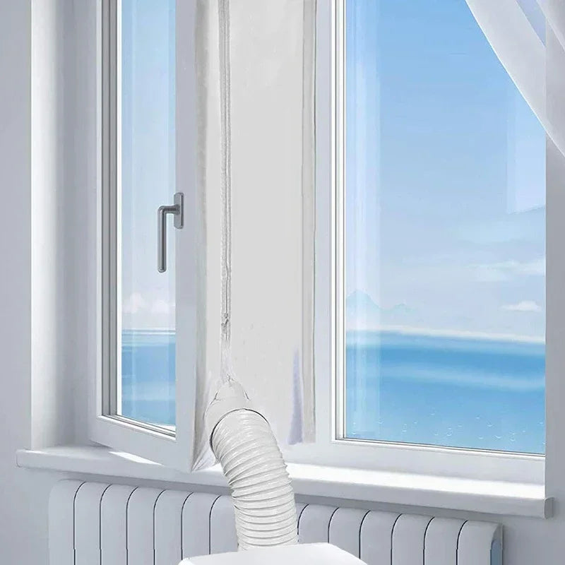 Window Seal for Portable Air Conditioner,3m 4m 5m Flexible Cloth Sealing Plate Window Seal with With Zip and Adhesive Fast