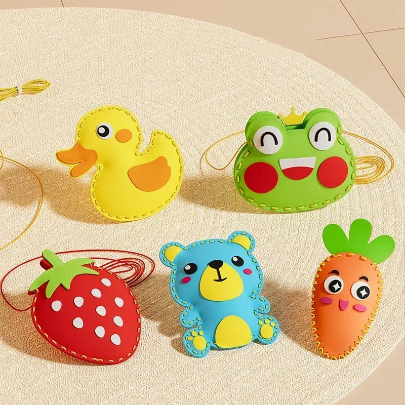 New DIY Sewing Set Sewing Non-woven Fabric Craft Kit Toys Handmade Cartoon Animal Kids Art Toys Beginners