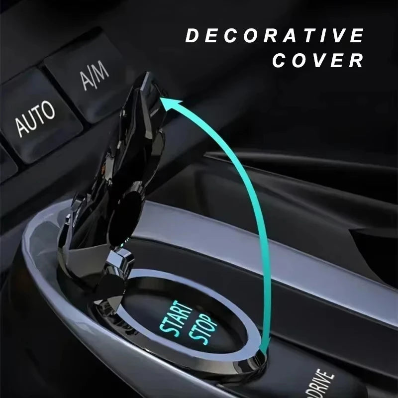 Car One-Click Start Buttons Protective Cover Decoration Car Gadgets For Peugeot 108 406 407 408 206 207 208 306 307 308 508 RCZ