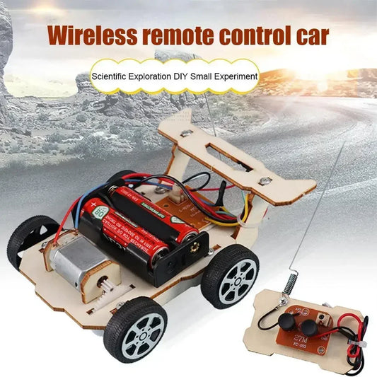 DIY Remote Control Racing Car Model Technology Handmade Materials Children's Science Experiment Set Wooden Plastic