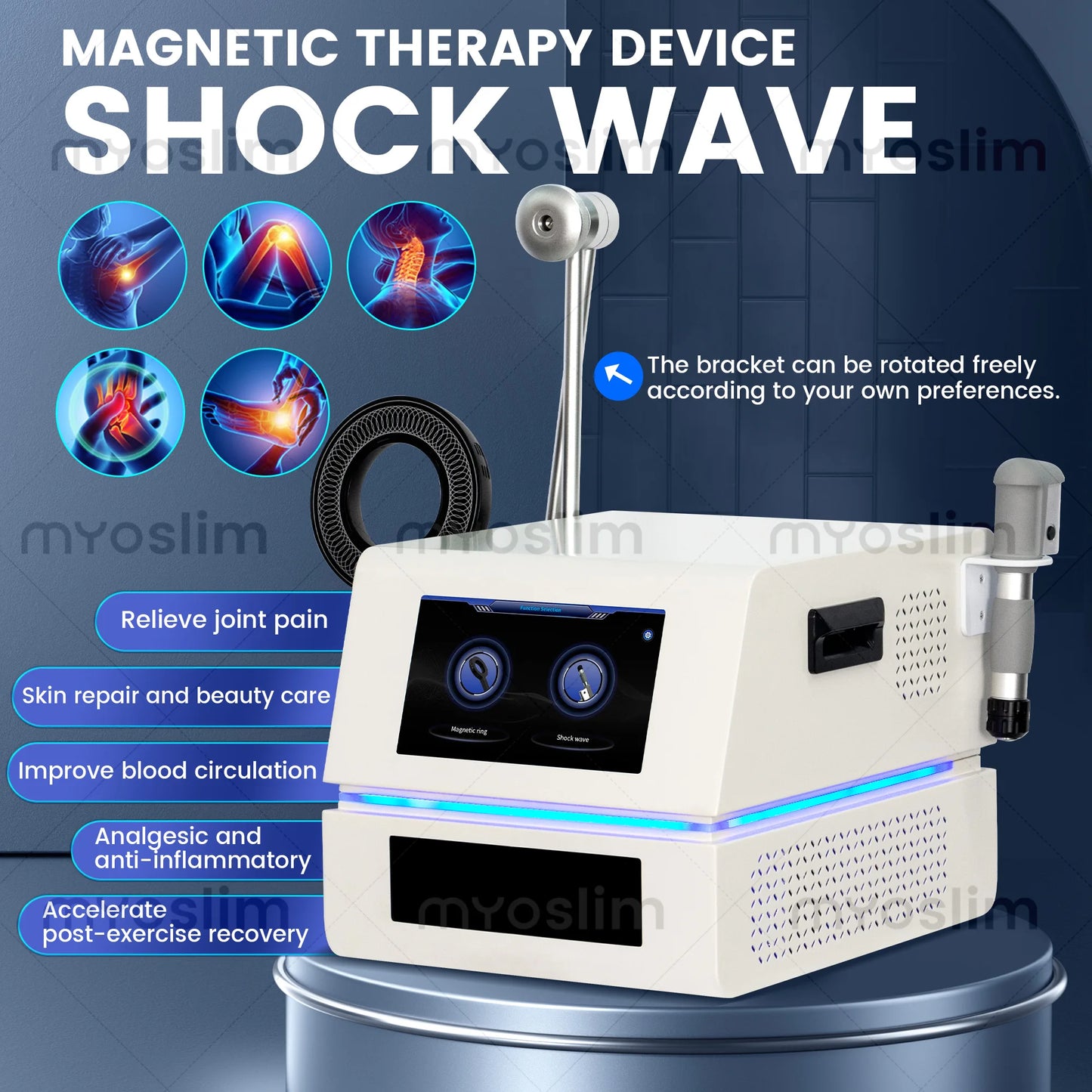 Portable Emtt Physio Magneto Therapy Back Pain Massage Machine Physiotherapy Magnetherapy PEST Sports Injury Body Pain Relief