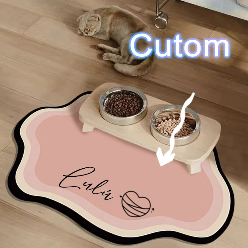  Custom Pet Feeding Mat Cute Shape Dog Diatom Mud Floor Mat Non-Slip Waterproof Home Decoration Dog Feeding Pad