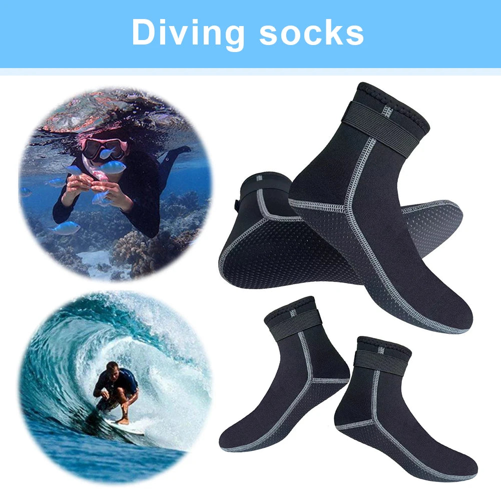 3mm Neoprene Socks Anti-Slip Water Socks Thermal Surf Swimming Fins Socks for Diving Snorkeling Kayaking Paddling for Men Women