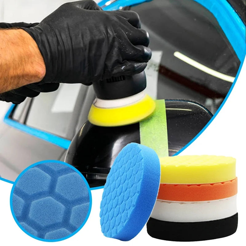 3/4/5/6/7 Inch 5pcs Car Polishing Pad Kit Auto Self-Adhesive Buffing Waxing Sponge Wheel Polishing Pad For Car Polisher 2030