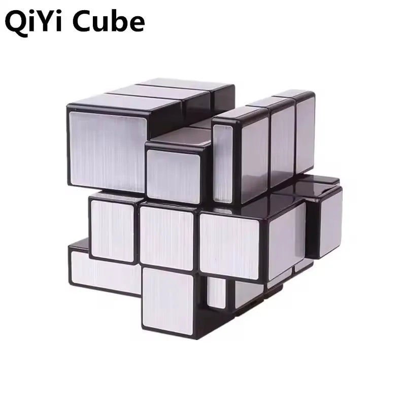QiYi Mirror 2x2 Magic Cube Puzzle Speed Magic Cube Golden/Silver Sticker Cube Toys For Children