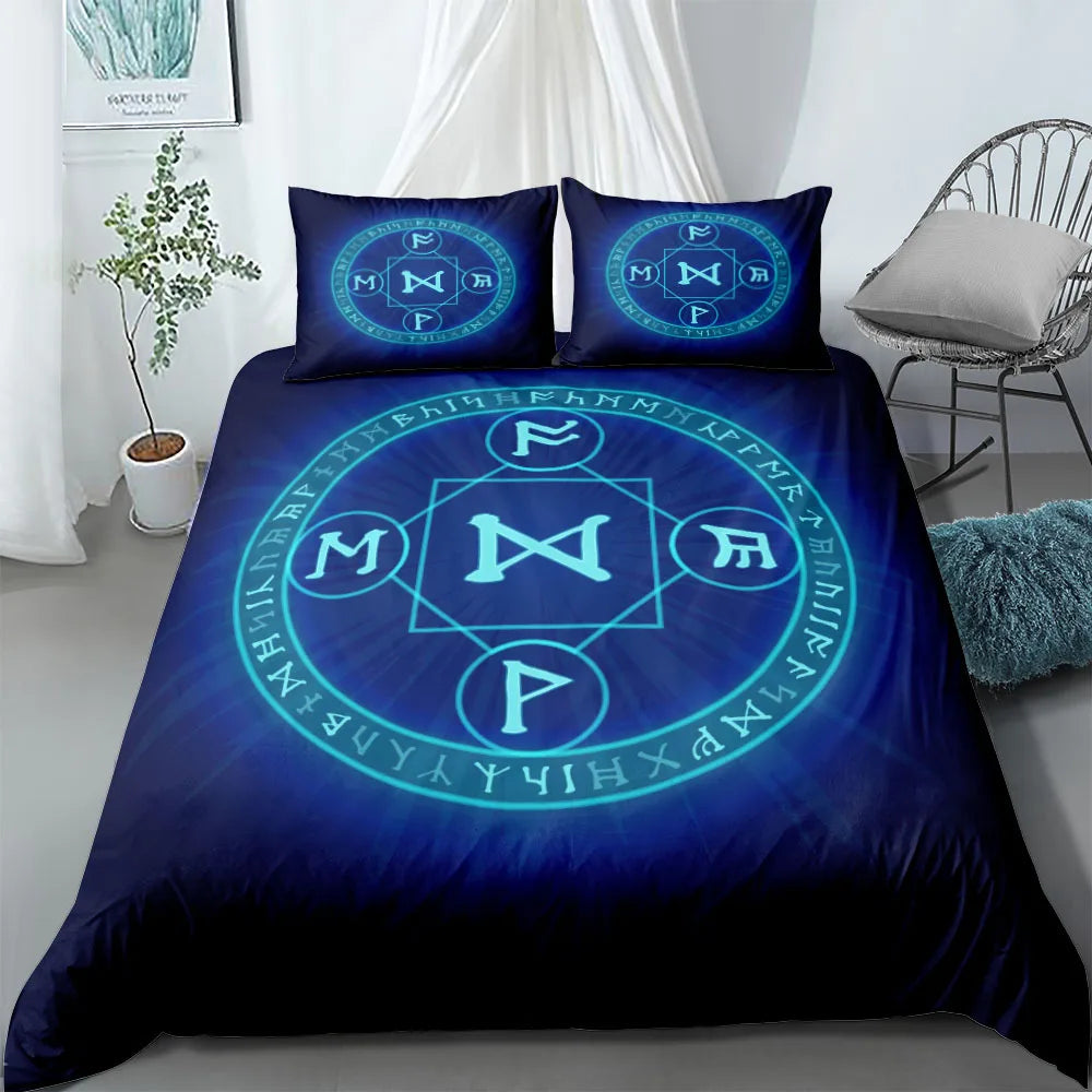 Vigvisir Viking Art Constellation Bedding Set EU Single Double King US Twin Full Queen King Ethnic Bed Linen Set