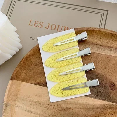 2-4pcs Cherry Pink Seamless Edge Clip Women Girl Sweet Beauty No Bend Hair Side Clip Duckbill Clip Bangs Hairpin Hair Style Tool