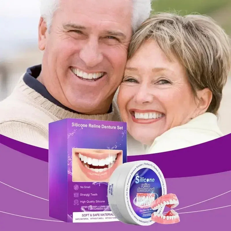 Silicone Denture Set Fit Temporary Orthodontic Teeth 2026 Fake Tooth Oral Hygiene Care Whitening Dentures Simulation Braces