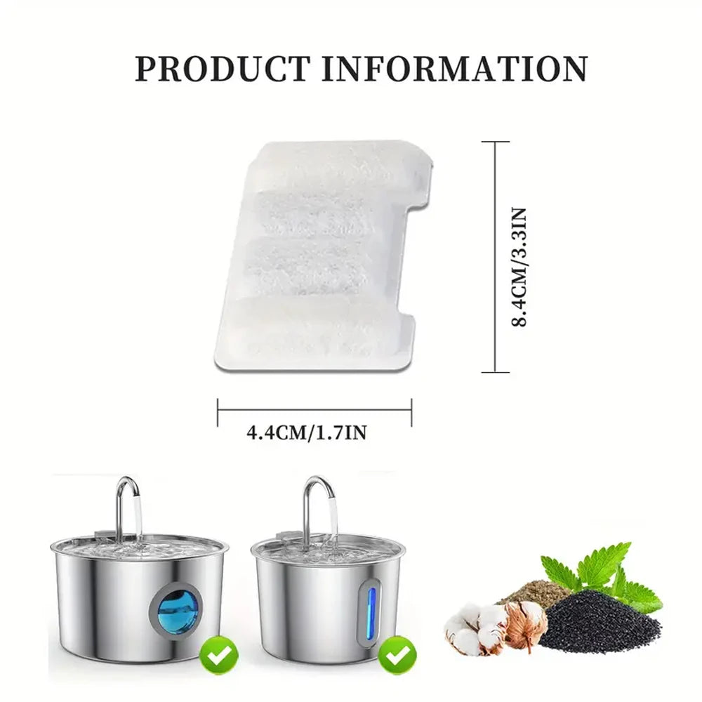 Replacement Activated Carbon Filter Cat Dog Drinking Fountain Replaced Filters for Pet Water Fountain Dispenser Accessorie