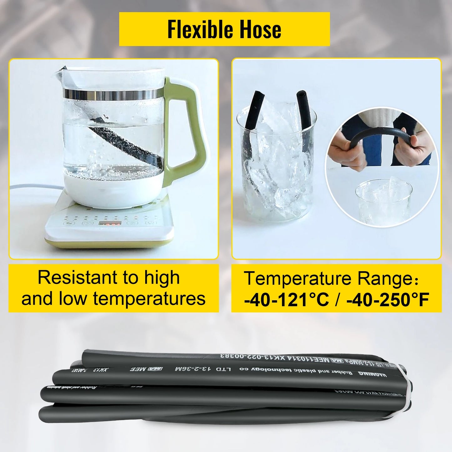 SucceBuy High-pressure Hydraulic Hose 50 /328 FT Length 5000 PSI Max Pressure Rubber Oil Hose for Car Truck Tractor Small Engine