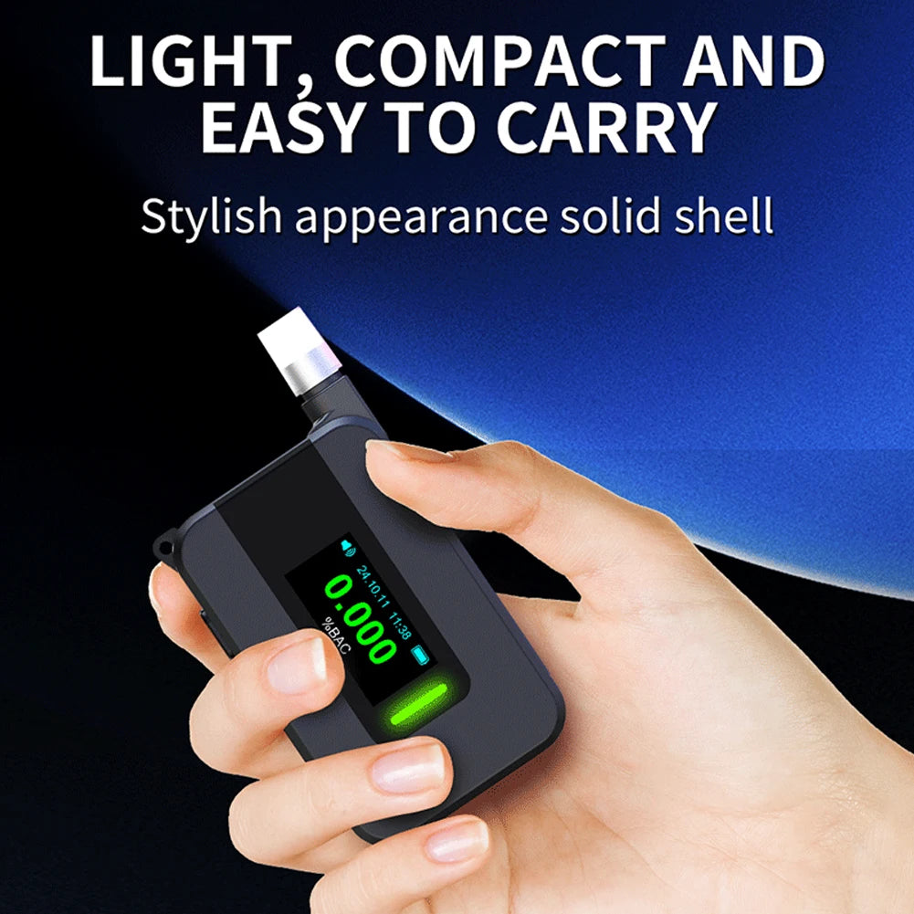 Electrochemical Alcohol Tester IPS Display Non-Contacting Electronic Breathalyzer Portable Alcohol Meter for Professional Use