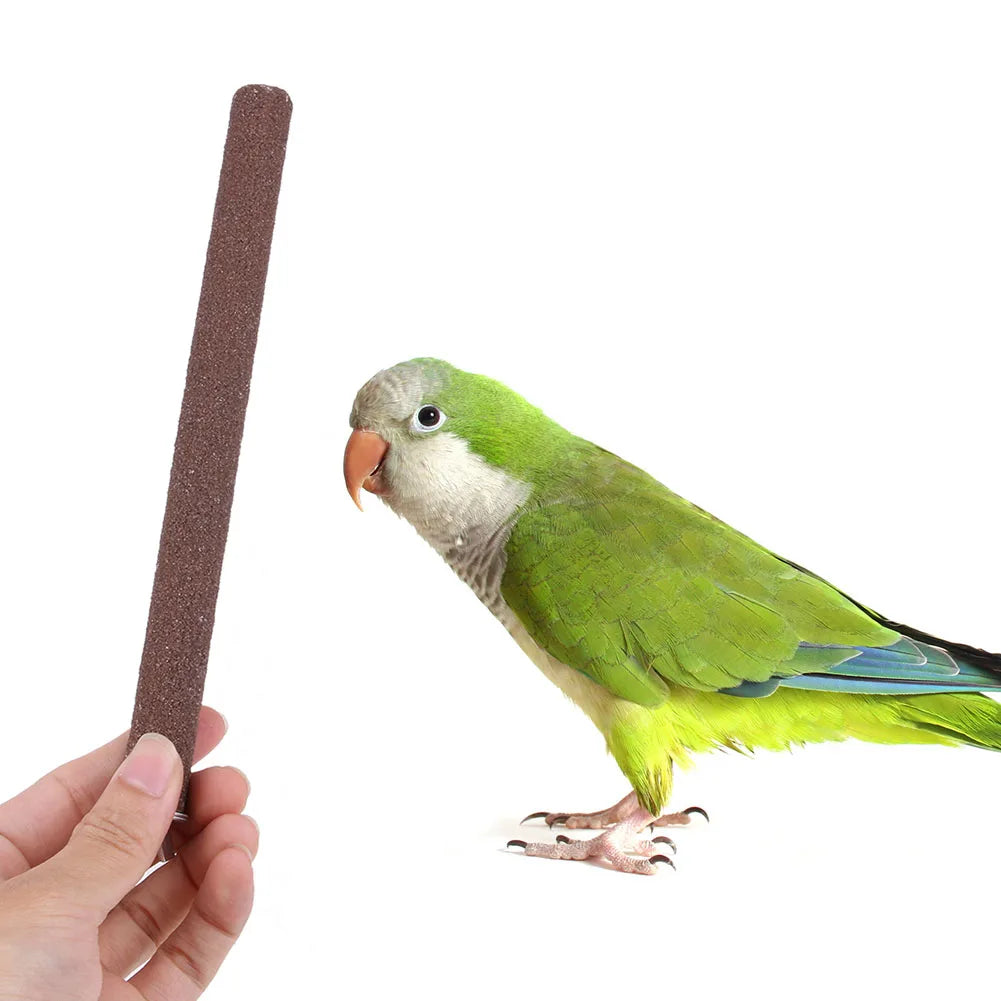 Bird Claw Beak Grinding Bar 1 piece of random color  Parrot Perching Station Platform Portable Wooden Alloy for Little Bird Myna