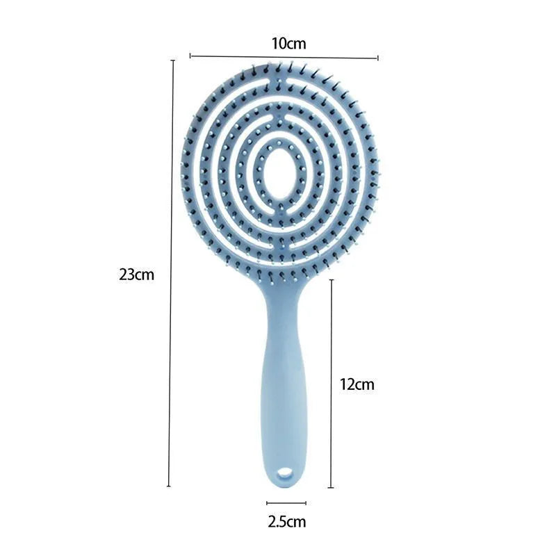 Hollow massage comb Multicolor Hollow Circular Hair Brush - Scalp Massage & Detangling Comb for Smooth Hair Styling